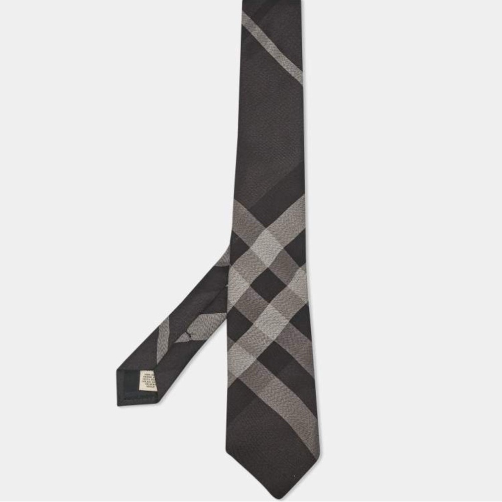 Burberry Grey Nova Check Silk Tie